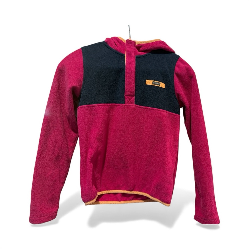 Girls pullover Columbia pink and navy fleece